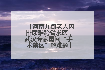 河南九旬老人因排尿难跨省求医，武汉专家勇闯“手术禁区”解难题