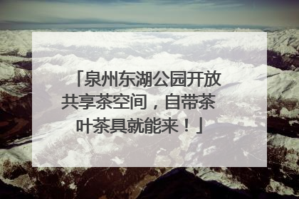 泉州东湖公园开放共享茶空间，自带茶叶茶具就能来！