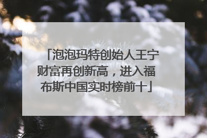 泡泡玛特创始人王宁财富再创新高，进入福布斯中国实时榜前十