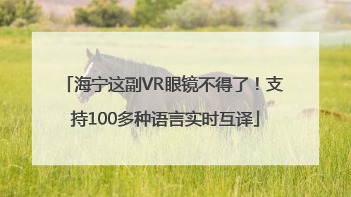 海宁这副VR眼镜不得了！支持100多种语言实时互译