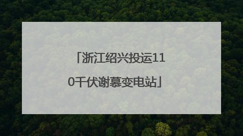 浙江绍兴投运110千伏谢慕变电站