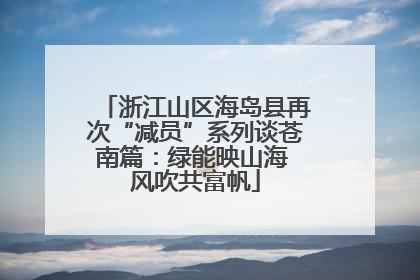 浙江山区海岛县再次“减员”系列谈苍南篇：绿能映山海 风吹共富帆