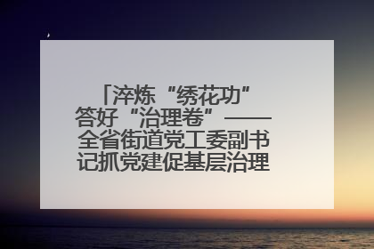 淬炼“绣花功” 答好“治理卷”——全省街道党工委副书记抓党建促基层治理培训示范班侧记