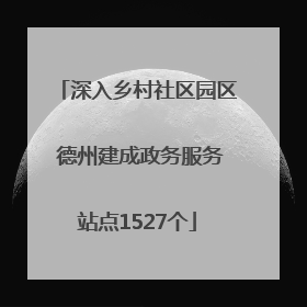 深入乡村社区园区 德州建成政务服务站点1527个