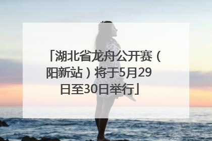 湖北省龙舟公开赛（阳新站）将于5月29日至30日举行