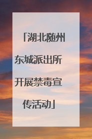 湖北随州东城派出所开展禁毒宣传活动