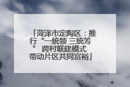 菏泽市定陶区：推行“一统领 三统筹” 跨村联建模式 带动片区共同富裕