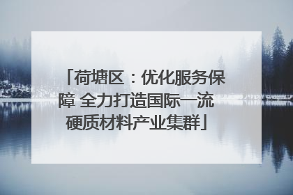 荷塘区：优化服务保障 全力打造国际一流硬质材料产业集群
