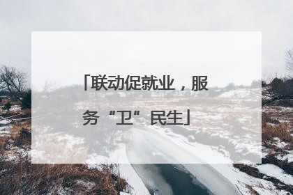 联动促就业，服务“卫”民生