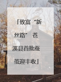 致富“新丝路” 苍溪县首批蚕茧迎丰收