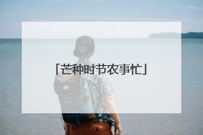 芒种时节农事忙