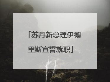 苏丹新总理伊德里斯宣誓就职