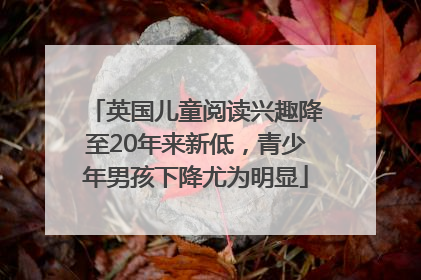 英国儿童阅读兴趣降至20年来新低，青少年男孩下降尤为明显
