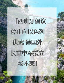 西班牙倡议停止向以色列供武 德国外长重申军援立场不变