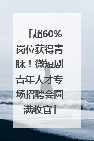 超60%岗位获得青睐！微短剧青年人才专场招聘会圆满收官
