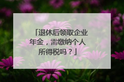 退休后领取企业年金，需缴纳个人所得税吗？