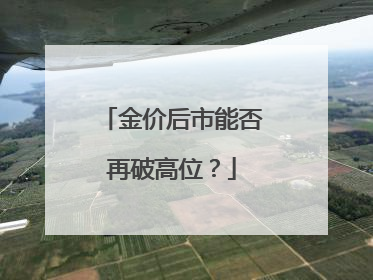金价后市能否再破高位？