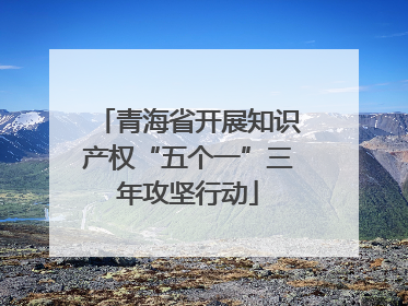 青海省开展知识产权“五个一”三年攻坚行动