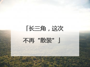 长三角，这次不再“散装”