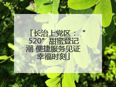 长治上党区：“520”甜蜜登记潮 便捷服务见证幸福时刻