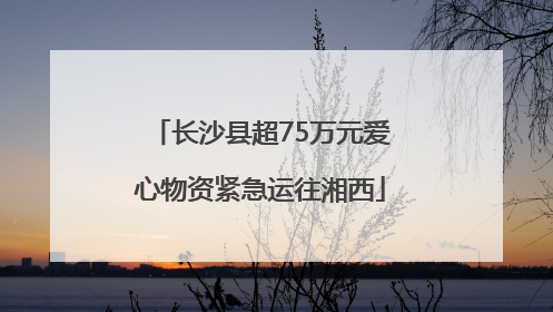 长沙县超75万元爱心物资紧急运往湘西