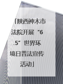 陕西神木市法院开展“6.5”世界环境日普法宣传活动