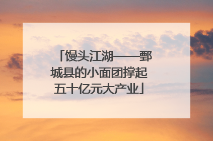 馒头江湖——鄄城县的小面团撑起五十亿元大产业