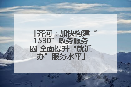齐河：加快构建“1530”政务服务圈 全面提升“就近办”服务水平