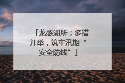 龙感湖所；多措并举，筑牢汛期“安全防线”