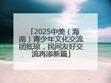 2025中美（海南）青少年文化交流团抵琼，民间友好交流再添新篇