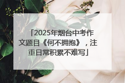 2025年烟台中考作文题目《何不拥抱》，注重日常积累不难写