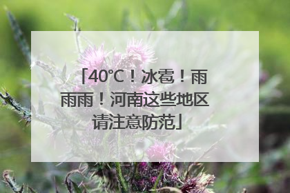 40℃！冰雹！雨雨雨！河南这些地区 请注意防范