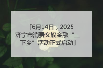 6月14日，2025济宁市消费文娱金融“三下乡”活动正式启动