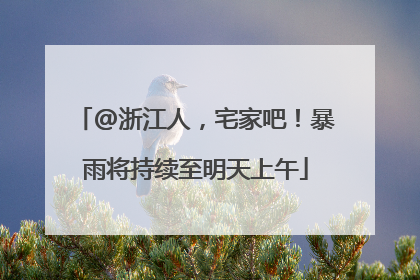@浙江人，宅家吧！暴雨将持续至明天上午